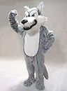 PROPSCOS Long Furry Fursuit Wolf Mascot Costume Plush Husky Animal Cosplay Party (XXL)