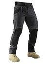 Survival Tactical Gear Combat Pant Motorcycle Riding Pants Ripstop Military Camo Trousers for Camping Hiking, Grey(pro), Large