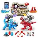 Smashers Dino Island T-Rex Battles by ZURU, Red T-Rex, 50+ Surprises Boys Collectible Dinosaur T-Rex Triceratops, Surprise Sand Compounds Discovery (Red T-Rex)