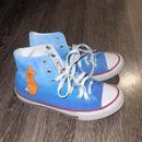 Converse Shoes | High Top Converse- Hand Painted With Ombre’ Blue With A Fox | Color: Blue/Orange | Size: 2g