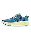 Hoka One One Womens Speedgoat 4 Textile Synthetic Provincial Blue Luminary Green Trainers 9.5 US