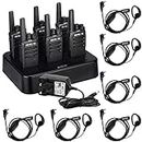 Retevis RT668 Walkie Talkie for Adults, Professional Two Way Radio with 6 Way Charger, VOX, Robust, Radios Walkie Talkies with Earpieces for School, Restaurant, Security (Black, 6Pcs)