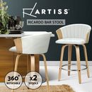 Artiss 2x Bar Stools Kitchen Dining Chairs Counter Stool Leather Padded Wooden