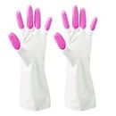 2pcs Gloves Cleaning Mittens Outdoor Home Dishes Washing Accessory Household Clothes Lightweight Kitchen (Color : Pink Fingers)
