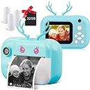 Leqtroniq 40MP Instant Digital Camera for Kids with Print Paper, Child Video Camcorder & Selfie Camera Toy 2.4 Inch Screen & 32GB TF Card (Sky Blue)
