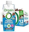 Orgain Organic Vegan Plant Based Nutritional Shake, Smooth Chocolate - Meal Replacement, 16g Protein, 25 Vitamins & Minerals, Dairy Free, Gluten Free, 11 Ounce, 12 Count (Packaging May Vary)