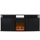 Ameriwood Home 1766396COM Carson Electric Fireplace TV Console Black