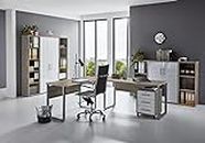Set completo di mobili da ufficio Office Edition in rovere Sonoma/bianco laccato lucido (set 5)