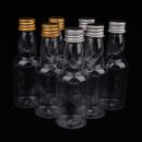 10Pcs 50ml Clear PET Refillable Small Wine Bottles With Leak Proof Screw Lid