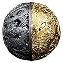 TREASURE WORLD COLLECTIBLES Dragon And Phoenix Filigree Spherical 2 Oz Silver Coin Samoa 2023