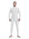 Aniler Men's and Women's Spandex Headless and Without Gloves Socks Zentai Costume Bodysuit Stretchy Cosplay Unitard Body Suit (Medium, White)