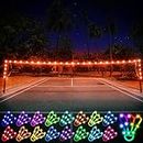 YepItIs Badminton Net Light, 17 Colors 7 Modes Waterproof LED Light with Remote for Backyard Badminton Volleyball Game at Night, Great Addition to LED Shuttlecocks for Net Up to 20FT(Net not Include)