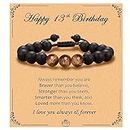 malyunin 13th Birthday Bracelet For Men,Birthday Gifts,Crystals Bracelet,Tigers Eye Bracelets,Natural Stone Bracelet For Husband Boyfriend Father Dad Son Papa Grandpa Brother,Birthday Gifts (13th)