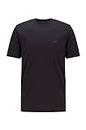 BOSS mens Small Logo Cotton Crewneck T shirt T Shirt, Basic Black, Large US