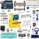 EPICTAC® Beginners Basic Starter Kit for Arduino Uno R3 with Ultrasonic sensor, LCD1602, SG90, Relay Including Code & Tutorial - Multicolor
