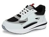 Server Sneaker Casual Shoes for Men S66 Soft Cushion Insole, Slip-Resistance, Dynamic Feet Support, Arch Support & Perfect for Casual Wear White Black UK/ind 7