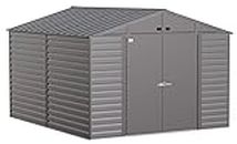 Arrow Shed Select 10' x 12' Outdoor Lockable Steel Storage Shed Building, Charcoal
