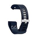 Yikamosi Compatible avec Garmin Vivosmart HR+ Bracelet,Véritable Silicone Souple Watch Bracelet Stainless Steel Clasp Replacement Strap pour Garmin Vivosmart HR+(NO Vivosmart HR,Midnight Blue)