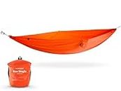 Kammok: Roo Single Hammock | Strong & 100% Water Resistant Ripstop Recycled Fabric | Comfortable, Packable, Lightweight (Adventure Grade) (Roo Single, Ember Orange)