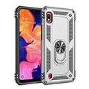 TiHen Case Samsung Galaxy A10E, with Magnetic Ring Holder 360 Degree Full Body Protective Silicone Personalised Tough Armor Phone Case with Screen Protector for Samsung Galaxy A10E -Silver