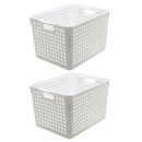 2PK Boxsweden 35cm Mode Basket Home Storage/Holder Cleaning Room Organiser WHT