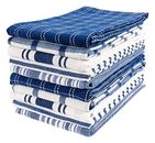 Kaf Home Assorted Flat Kitchen Towels | Set Of 10 Dish Towels, 100% Cotton - 18