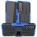 FITSMART Shockproof Armor Heavy Duty Dazzle Case with Stand Double Protective Back Cover for vivo Y51a 2021 / V2031 - Blue