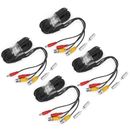 4Pcs BNC Video Power Cable CCTV Wire Cord Security System Accessories(10m ) Kit