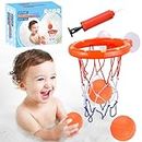 ENTHUR Bath Toy Fun Basketball Hoop & Balls Set for Boys and Girls Kid & Toddler Bath Toys Gift Set 3 Balls Included