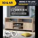 Artiss TV Cabinet Entertainment Unit 140cm Oak Wooden Storage Shelves Ken