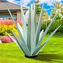 KODIBO Large Tequila Rustic Sculpture, Rustic Metal Agave Plants for Outdoor Patio Yard, Home Decor Hand Painted Metal Agave Garden Yard Statue, Outdoor Lawn Ornaments (Mint Green - L)