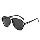 TECH-LINE-DIRECT FASHION ACCESSORIES Gafas de sol unisex populares con montura negra UV400, Marco negro + lente negra