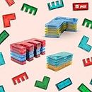 ToyDen 15-Piece Rectangle, Fence and L Magnetic Tile Expansion Set - Expand Your Perimeter! | Magnetic Building Blocks for Kids, STEM Learning Kit