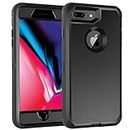 Case for iPhone 7 Plus/iPhone 8 Plus with Screen Protector [Shockproof] [Dropproof] [Dust-Proof], 3 in 1 Full Body Rugged Heavy Duty Case, Compatible with iPhone 7 Plus/8 Plus 5.5-inch,Black