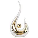 White and Gold Home Decor Accent, Modern Abstract Art Ceramic Decor Statue and Sculptures, for Table Decorations, Dining Room Living Room, Office Centerpiece White Decor Coffee Collections Gifts