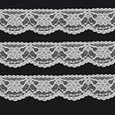 Trimming Shop 1 Metre Floral Lace Ribbon Crown Pattern Vintage Style Crochet Embroidery Lace Trim Decorative Ribbon Border for Sewing, Clothing Decoration, Scrapbooking, 35mm Wide