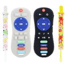 2-Pack Remote Control Shape Teether Toy Gift,  for Babies 6-12 Months, BAP Free