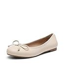DREAM PAIRS Womens Classic Bow Flats Ballerina Slip on Formal Casual Pumps Style Shoes,SDFA2203W-E,Beige,Size 38 (EUR)/5 UK