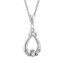 Irish Claddagh Necklace Sterling Silver Hallmarked at Irish Assay Office in Dublin Castle Available In 18”, 20” and 24” Lengths with 2” Extension Chain & Easy to Use Lobster Clasp Made in Ireland