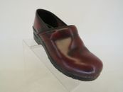 Dansko Red Leather Clog Slip On Ankle Nursing Shoes Size 41 EUR
