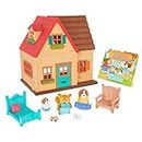 Li’l Woodzeez – Animal Figurine Playset – Doll House – Miniature Cottage – Furniture & Storybook – 3 Years + – Sunny Acres Country House - Deluxe