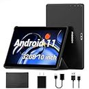 Android 11 Tablet, 10-inch Display Android Tablets, 2GB RAM, 32GB Storage, Quad-Core CPU, Dual Camera, 1280 * 800 IPS, Bluetooth, WiFi, Parental Control, Tablette Cover - Black