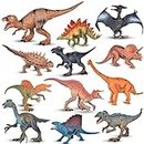 12 Pack Dinosaurs Toys for Kids 3-8, Realistic Looking Dinosaur Toys for Boys Girls, Large Plastic Dinosaur Figures Toys Educational Toys Set for Toddlers, Birthday Gift Stocking Stuffers