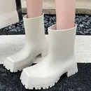 Neue 2023 Rain Stiefel Frauen Slip-On Ankle Stiefel Mode Plattform Kurze Schuhe Non-slip