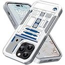 Candykisscase Case for iPhone 14 Pro, R2D2 Astromech Droid Robot Pattern Shock-Absorption Hard PC and Inner Silicone Hybrid Dual Layer Armor Defender Case for Apple iPhone 14 Pro 6.1inch