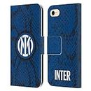 Head Case Designs Official Inter Milan Snake Pattern Leather Wallet Mobile Phone Case Compatible with Apple iPhone 7/8/SE 2020 & 2022
