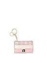 Victoria's Secret The Victoria Card Case Key Chain, Pink Iconic Stripe
