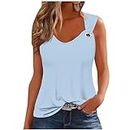 Prime of Day Deals 2024 Tank Top for Women 2024 Dressy Casual Summer V Neck Sleeveless Camisole Ring Straps Loose Fit Workout Basic Shirts