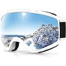 Findway Gafas de Esquí, Máscara Gafas Esqui Snowboard Nieve Espejo para Hombre Mujer Adultos Juventud Jóvenes OTG Compatible con Casco,Anti Niebla 100% Protección UV Gafas de Ventisca