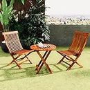 Home furniture Wooden Patio Dining Set Foldable 2 Chair and Round Table for Balcony Garden Indoor Outdoor Terrace Furniture